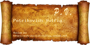 Petrikovich Vulfia névjegykártya